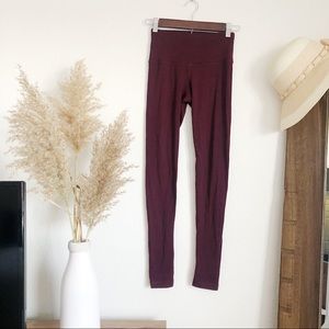 90 Degree High-Waisted Maroon Leggings